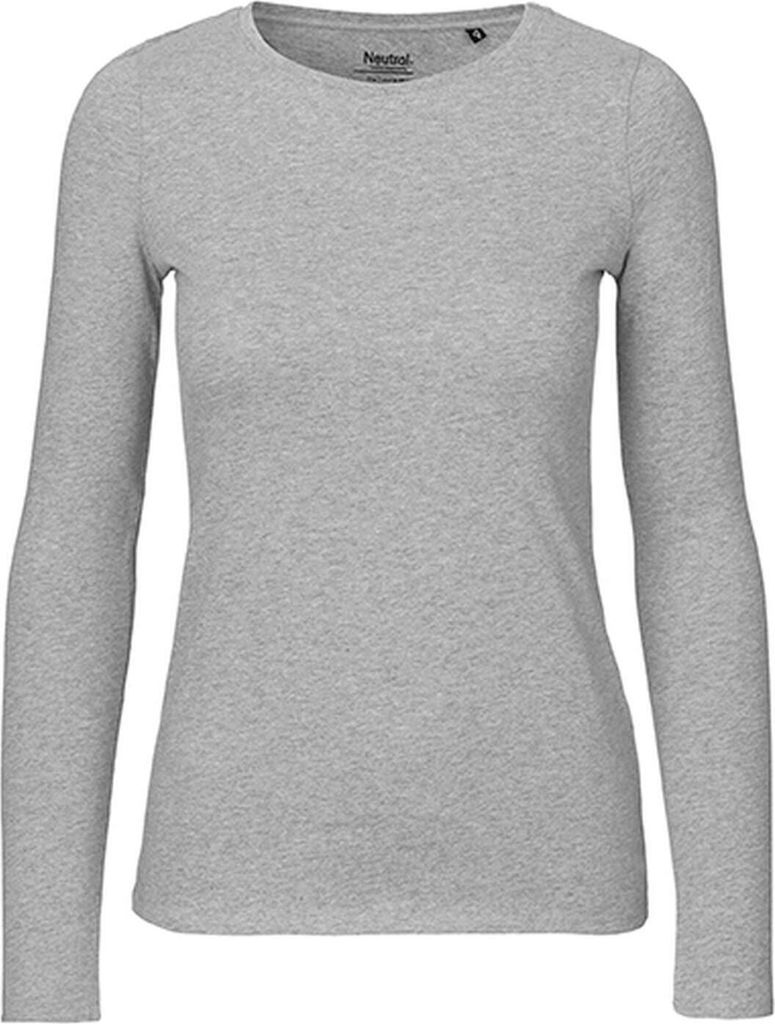 Neutral O81050 | Damen Long Sleeve T-Shirt / 100% Fairtrade-Baumwolle - Farbe: Sports Grey - Größe: XS