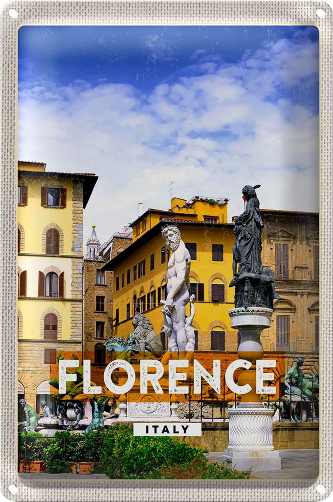 Blechschild Reise 40x30cm Florence Italy Italien Urlaub