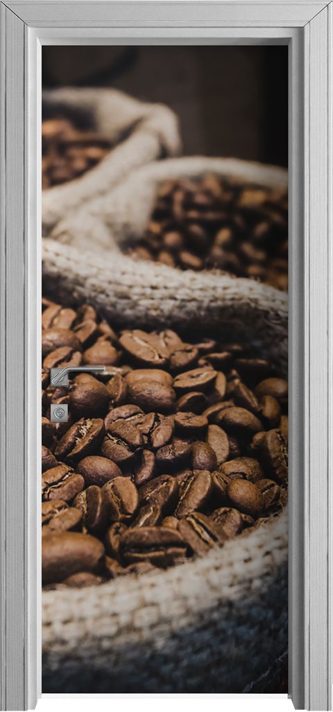 Tür Selbstklebende 80x210 cm Türfolie Türtapete Klebefolie - Kaffee Coffee Bohnen