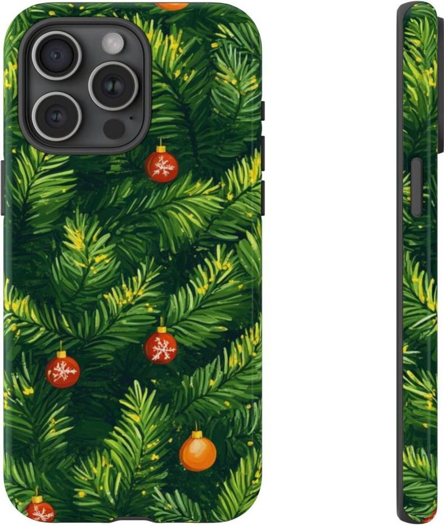 Festliche Tannenzweige mit Christbaumschmuck – Hülle Kompatibel mit iPhone 15 Pro Max