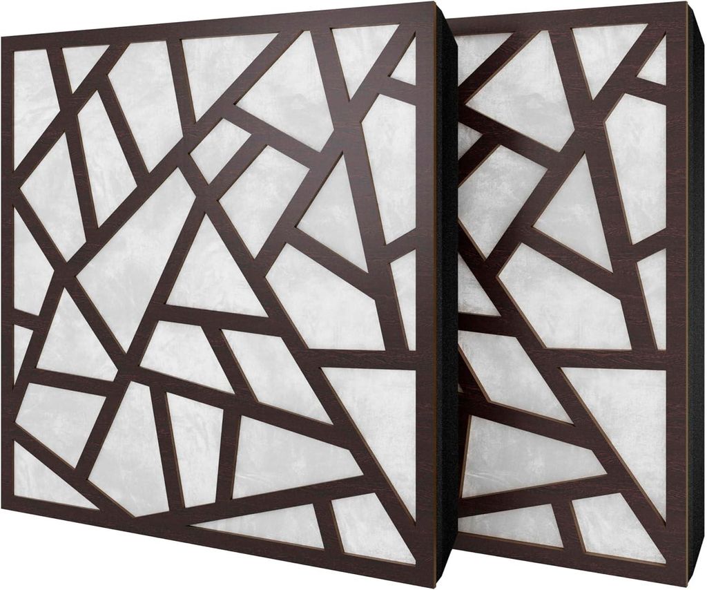 2er-Pack – Akustikpaneel mit Samtstoff und Befestigungsset | 50x50x5cm | Schallabsorption-Diffusion-Reflexion-Schalldämmung | [SKYROSS -Wenge|We...