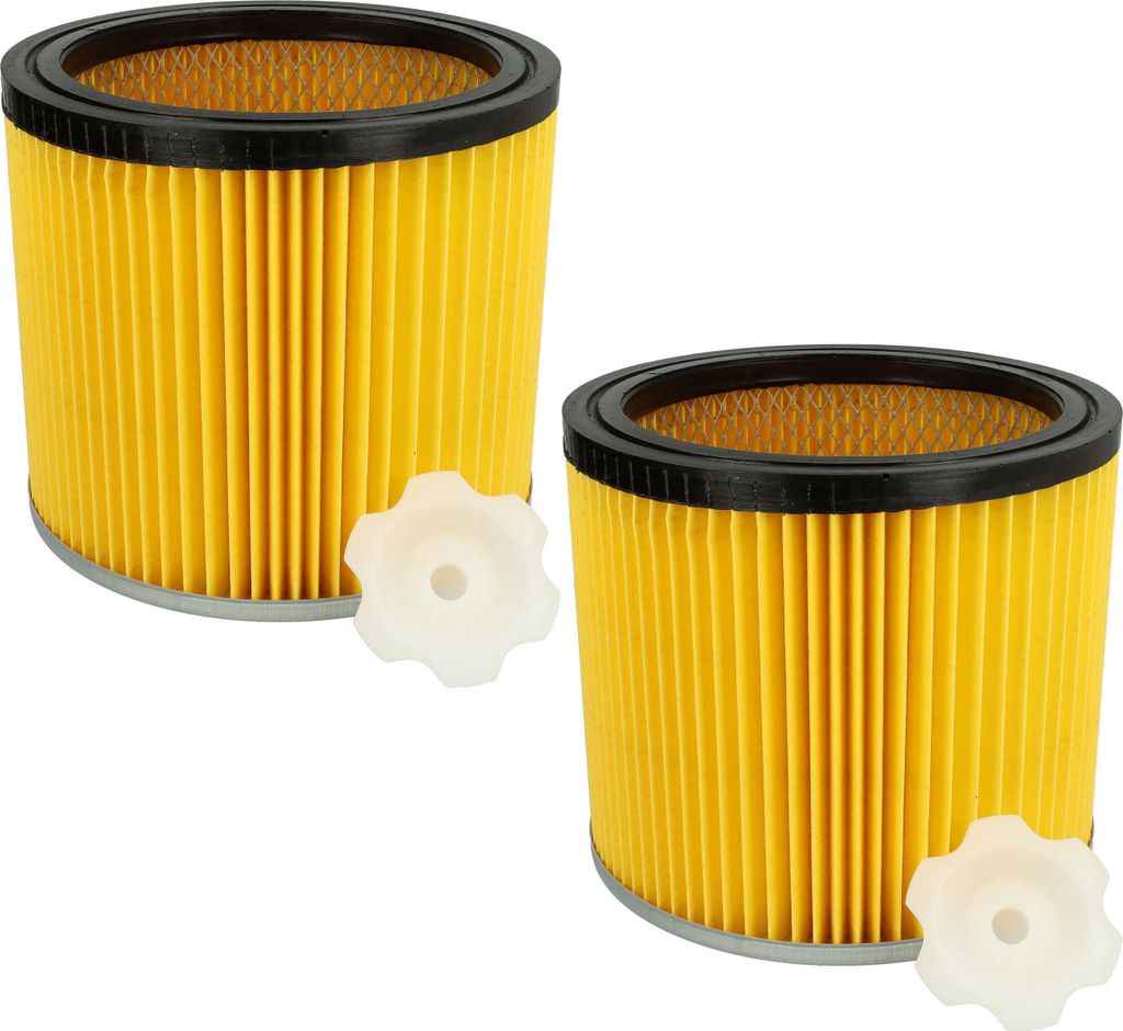 vhbw 2x Faltenfilter Ersatz für Bosch 2 607 432 001, 2607432001 für Staubsauger - Patronenfilter Gelb Schwarz Silber