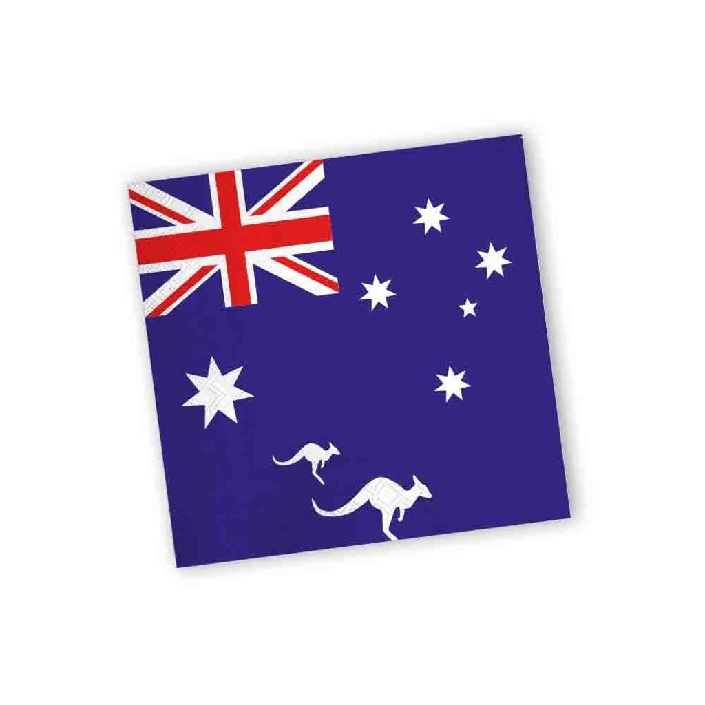 1 Packung Mit 20 Servietten Australien 3Lg. 33X33Cm Deko Produktbild 
