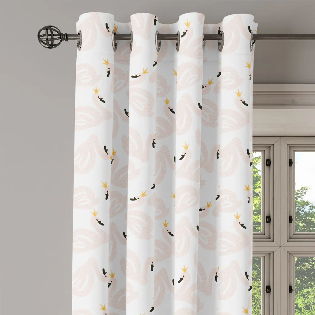 Rideaux décoratifs 2 panneaux Swan style princesse pastel 280x175cm
