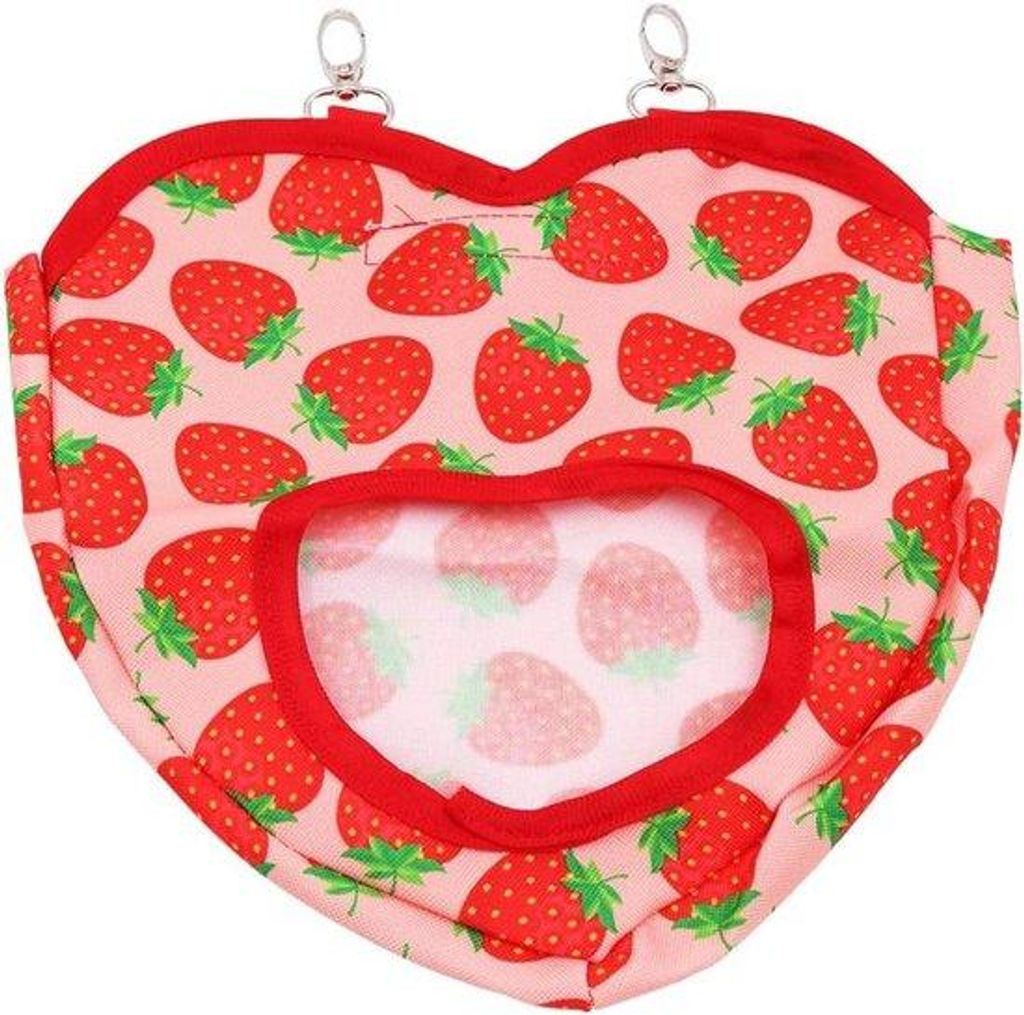 Hängegefäß für Kleintiere, kleine Hängefutterbox für Kaninchen, Chinchilla, Hamster, rote Pflanzenfaser-Beutelbox