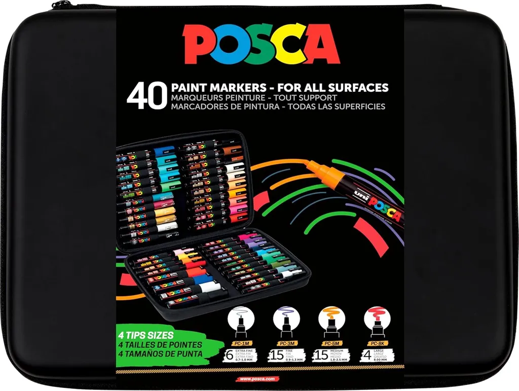 Pennarello Faber Castell UNI POSCA astuccio premium 40 pezzi