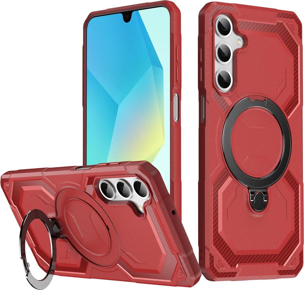 MagSafe Hülle für Samsung Galaxy A17/A16/A26 - Phonesta IronLock Back Cover mit Ring - Rot