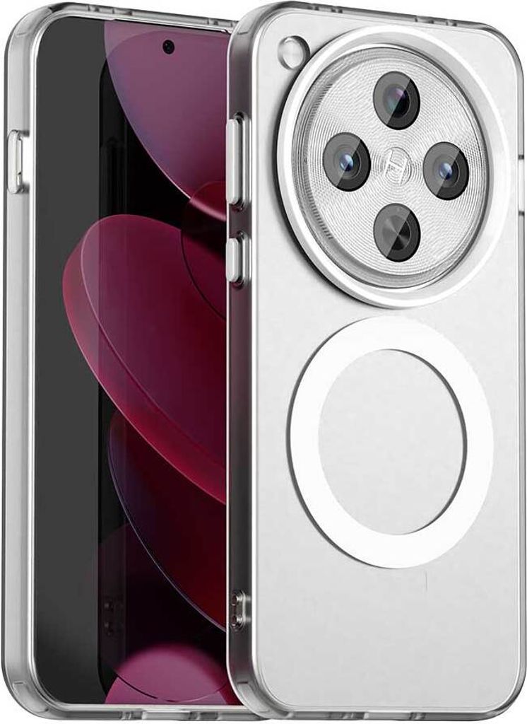 Magnetisch Hülle für Oppo Find X8 Pro 5G, Schlank Durchscheinend Matt Stoßfest Handyhülle Weiß