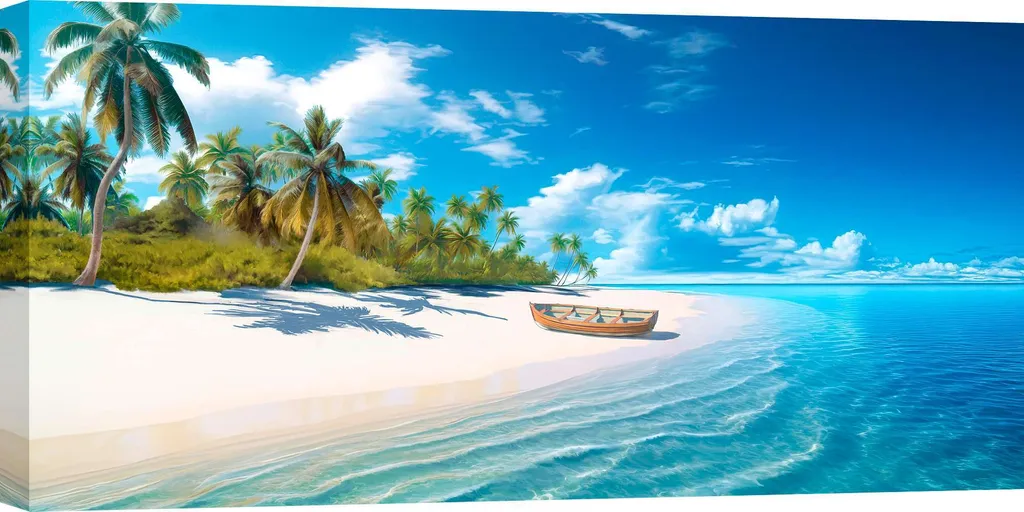 Grand tableau marin Retraite tropicale 140x70 pour ambiance zen spa