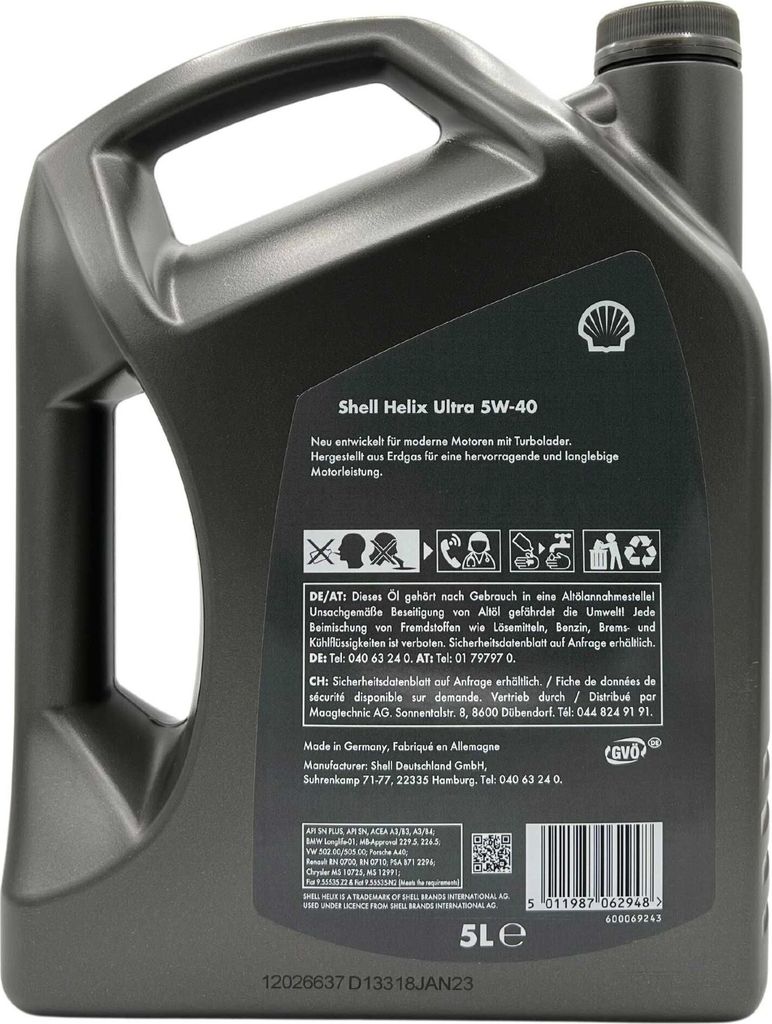 Shell Helix Ultra 5W-40 5 Liter Produktbild 2