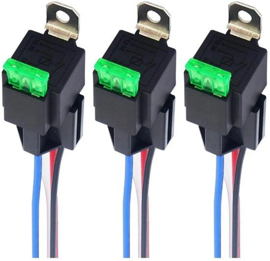 Relais électrique 12V 30A pour voiture avec câblage et protection