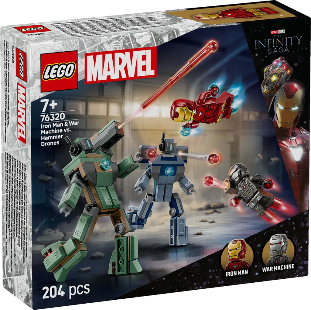 LEGO® Marvel Iron Man e War Machine contro i droni Hammer Immagine del prodotto 