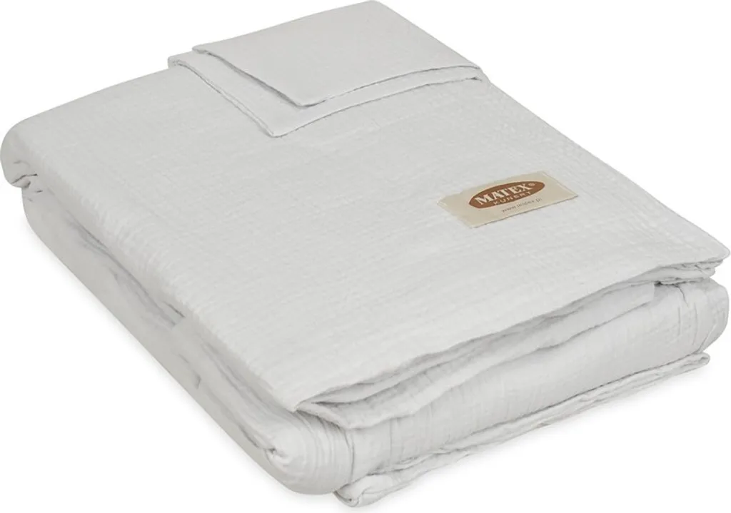 Biancheria Letto 160x200 Mussola di Cotone Grigio Chiaro Naturale