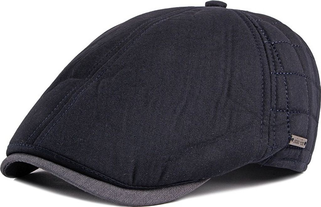 Stylische Gregory Baskenmütze für Herren - Dunkel Blau mit Ohrenklappen KP26061