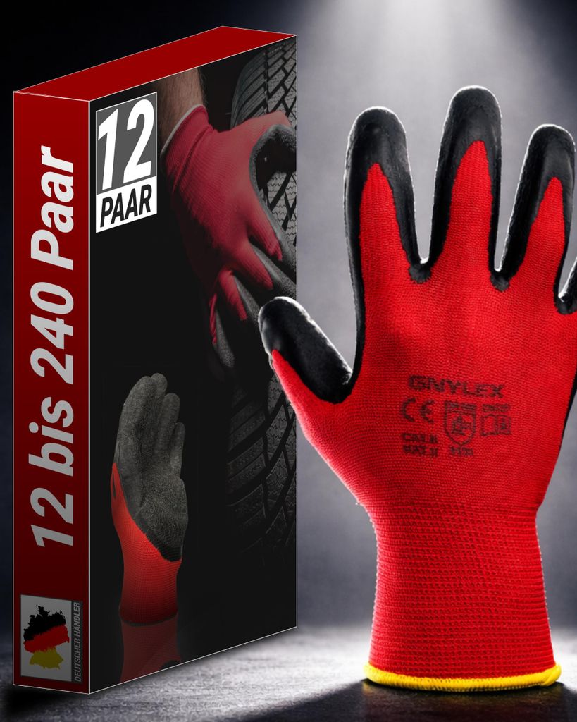 12 Paar Arbeitshandschuhe Montagehandschuhe Größe 10 Produktbild 