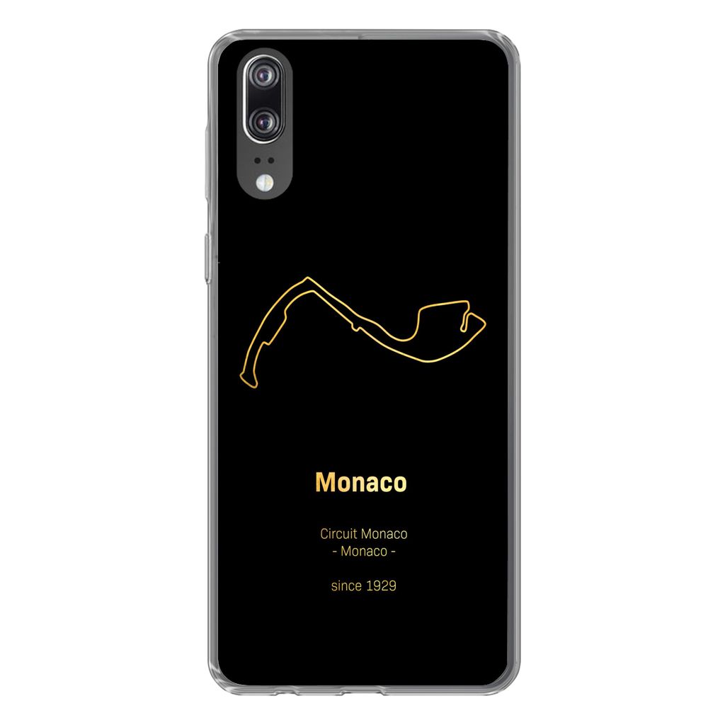 MuchoWow Handyhülle Schutzhülle Hülle für Huawei P20 Formel 1 - Monaco - Rennstrecke Silikon Softcase Handy Hülle - Hardcover