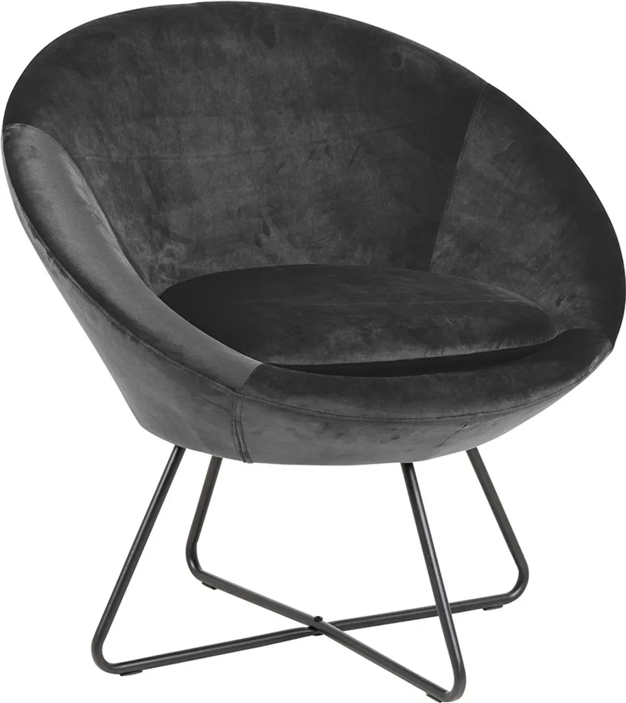 Fauteuil de Lecture Lucena Grey en Velours - Idéal pour Coin Détente Smuk