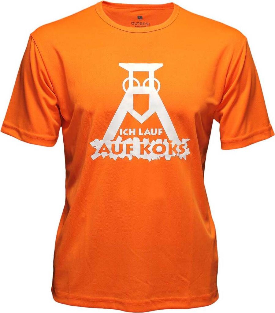 Ich lauf auf Koks Funktions T-Shirt orange für Männers, Größe:S