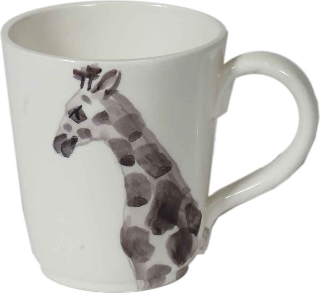 Becher, Tasse SAFARI Giraffe H. 11cm für 400ml schwarz weiß Produktbild 