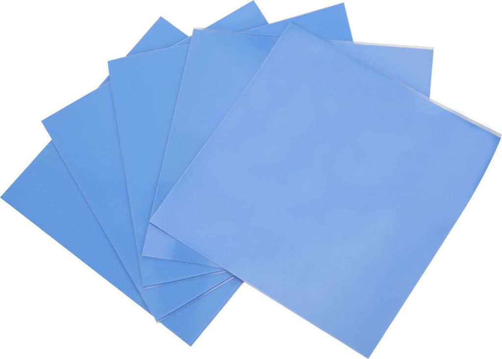 5 Stück Silikon-Wärmeleitpads für CPU und GPU, 100 x 100 x 0,5 mm, 1,5 W, m-k