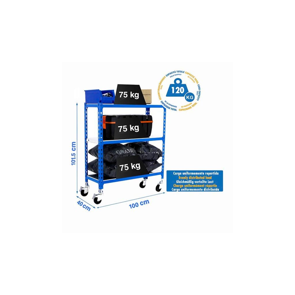 SIMONCLICK MOBILE PLUS 3/400 900 BLAU/GALVA Metallregal