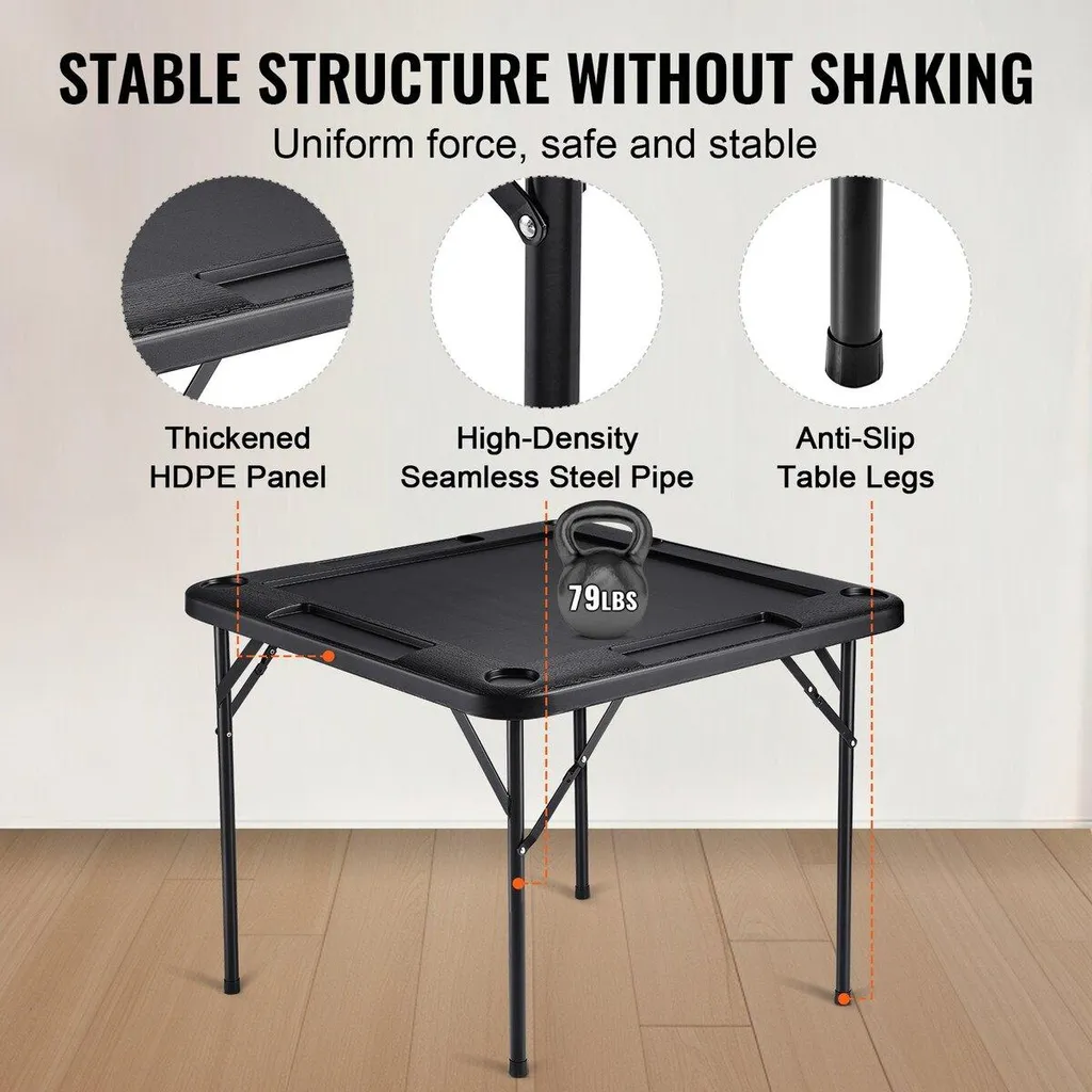 Table de domino portable avec porte-gobelets et jetons - 4