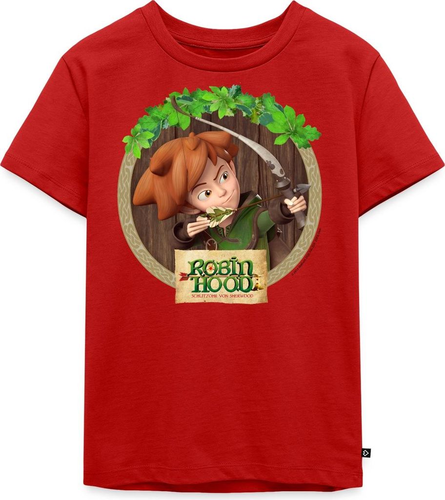 Spreadshirt Robin Hood Als Bogenschütze Kinder Premium T-Shirt, 110/116 (4 Jahre), Rot