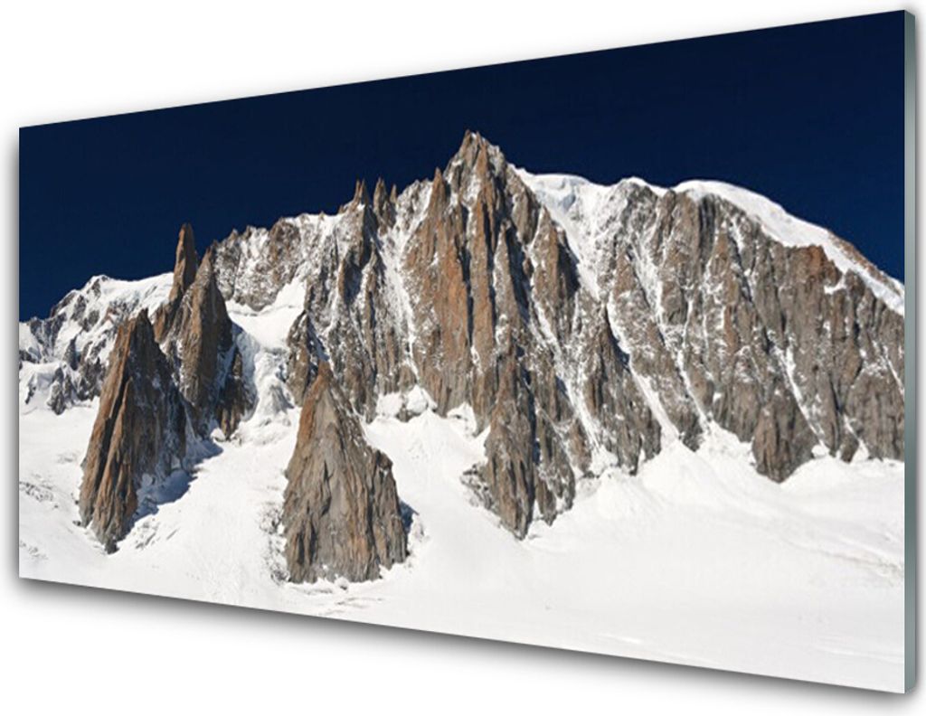 Küchenrückwand aus Glas 100x50cm Spritzschutz Gebirge Schnee Landschaft