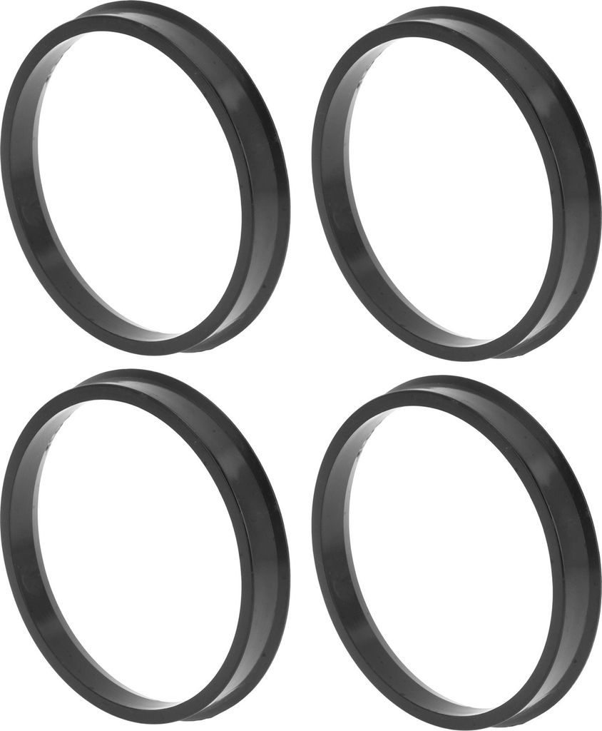 Radnaben-Zentrierringe OD 71,6 mm auf ID 65,1 mm Räderzentrumswelle Stoßdämpfende Nabenringe Kunststoff Schwarz Langlebig