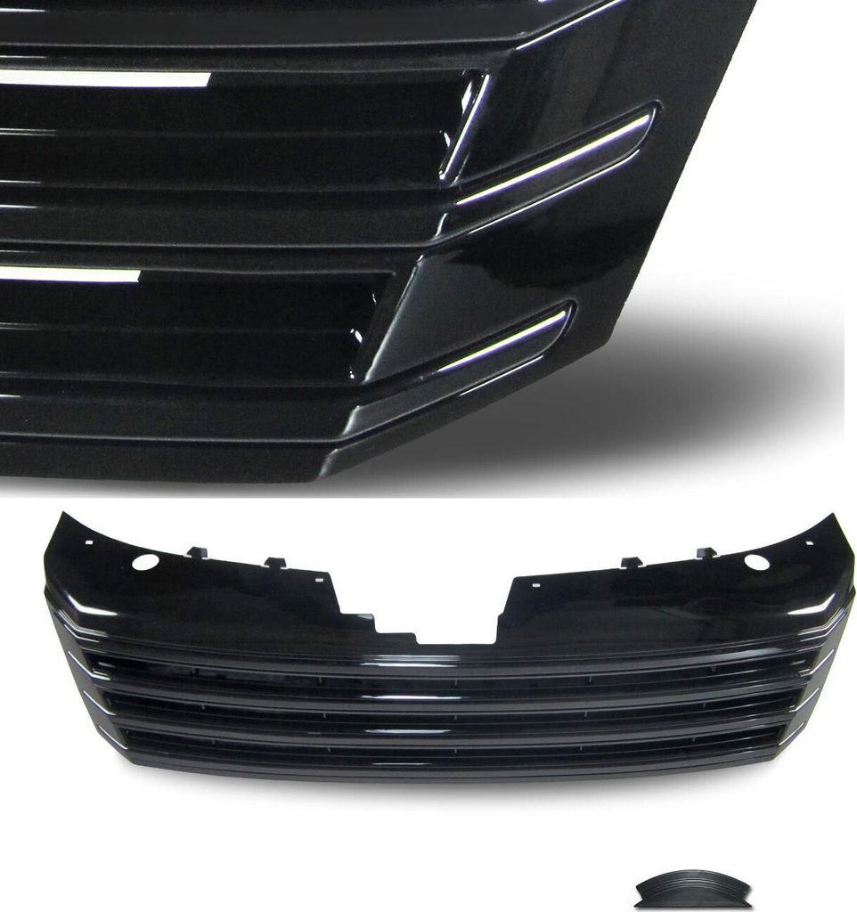 Kühlergrill Sportgrill Gitter Front Grill Klavierlack Schwarz für VW Passat B7