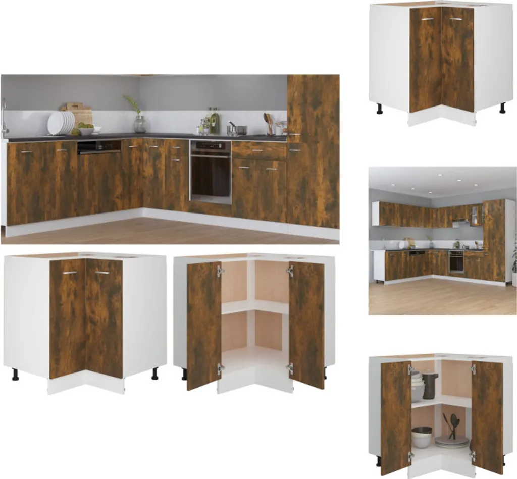 vidaXL Armadio da cucina in rovere fumé 75,5x75,5x80,5 cm materiale a base di legno - Armadi da cucina