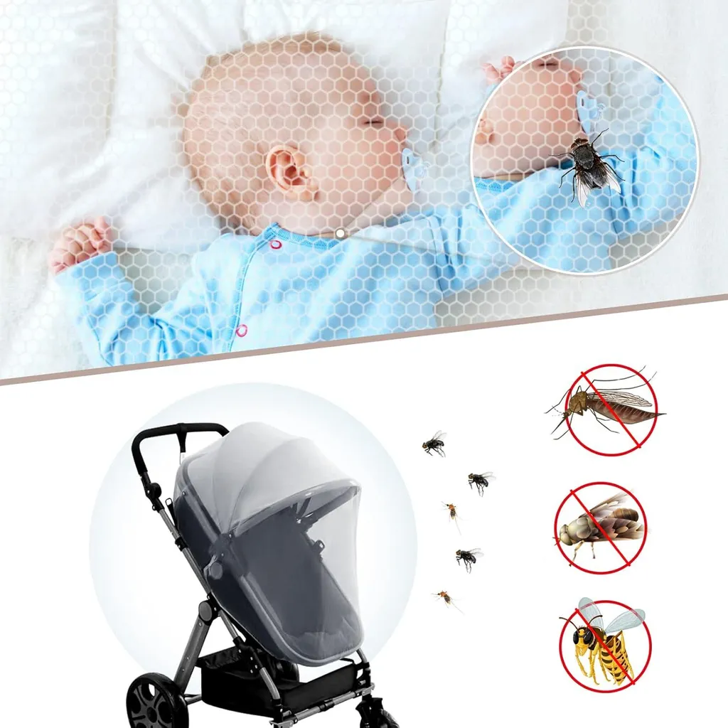 Filet moustiquaire de poussette universel pour bébé et enfant