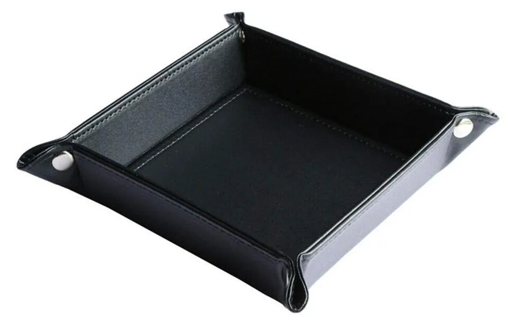 Plateau rectangulaire cuir véritable : vide-poches classique et durable