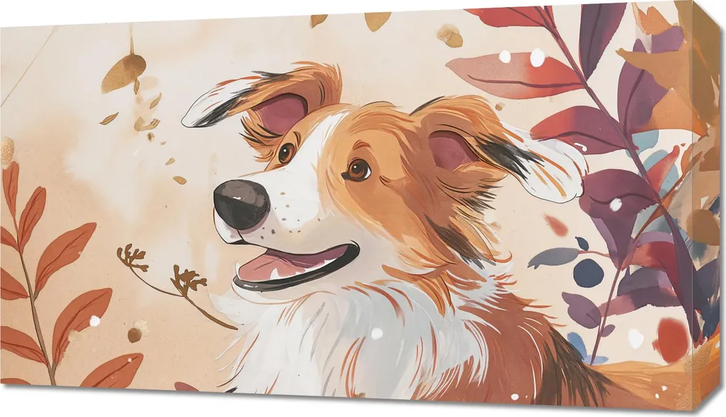 Quadro Collie d'Autunno 70x40 - Tradizione e Bellezza per la Casa