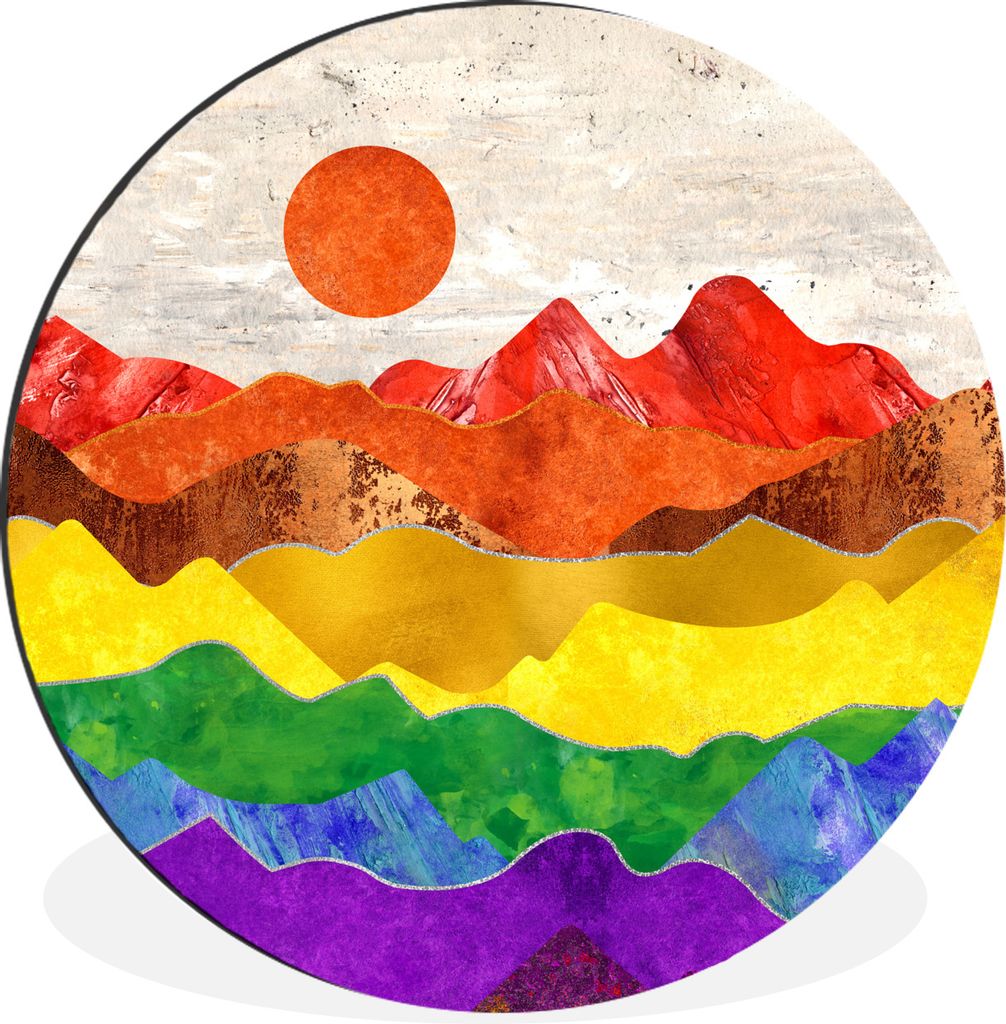 MuchoWow Aluminium Wandkreis Stolz - Regenbogen - Schwul Ø 30 cm Wanddeko Modern Wohnzimmer - Wand Bild - Wohnzimmer - Runde Bilder - Alubilder ...