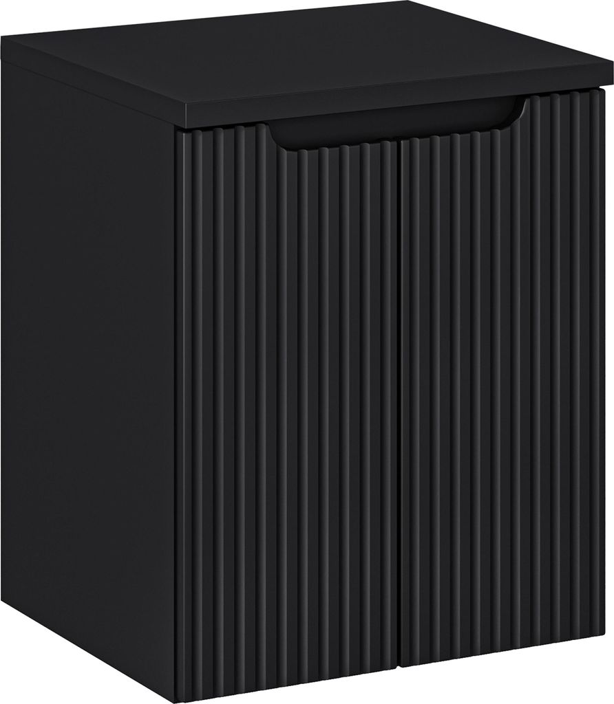 Armoire De Salle De Bain 50 Cm Noir Mat Avec Plateau Image du produit 