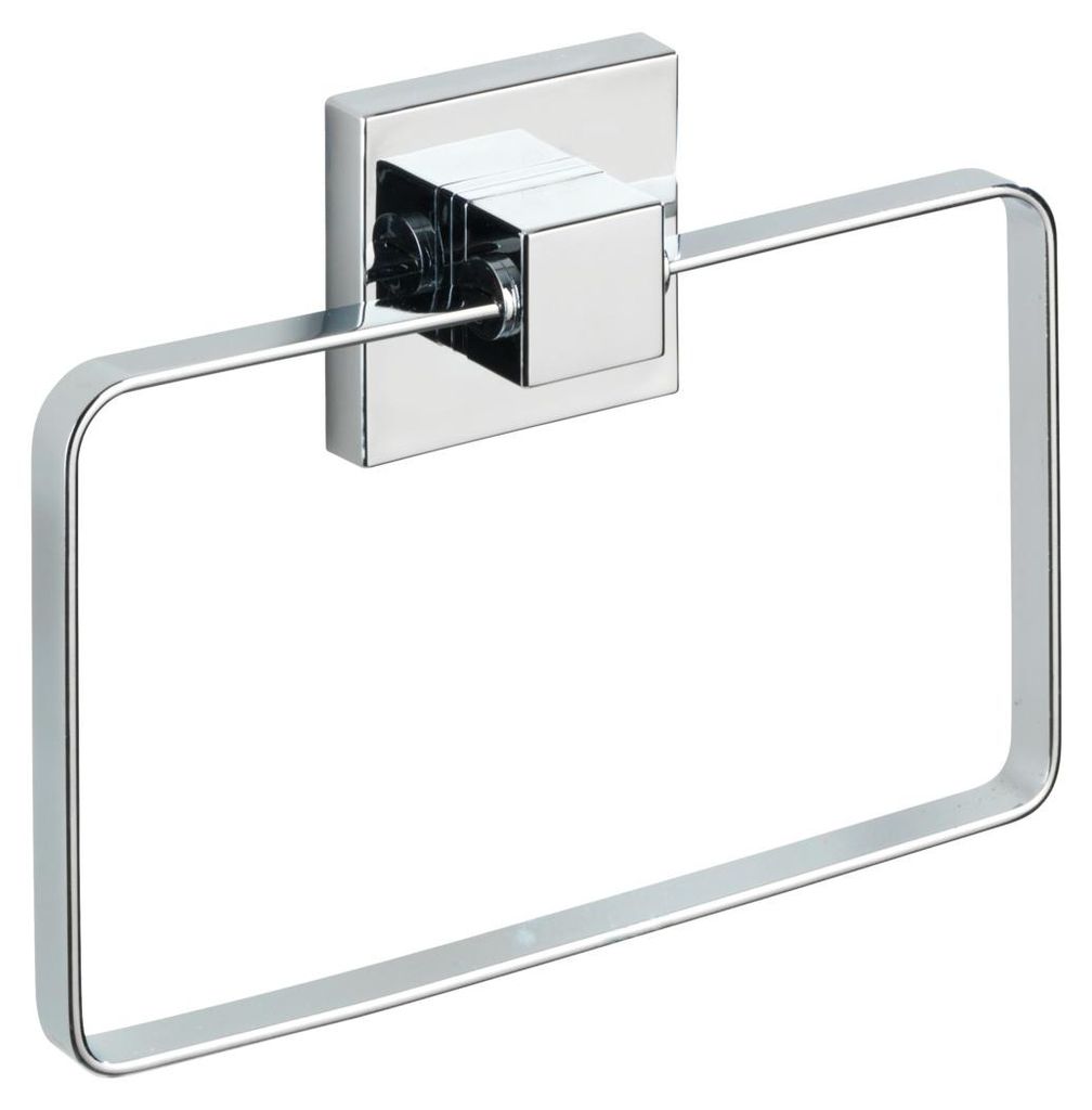 WENKO Handtuch Halter QUADRO ohne bohren Edelstahl Ring Produktbild 