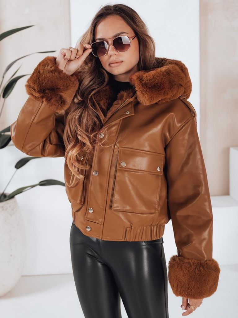 Dstreet Veste en cuir Luxanas marron pour femme L Image du produit 