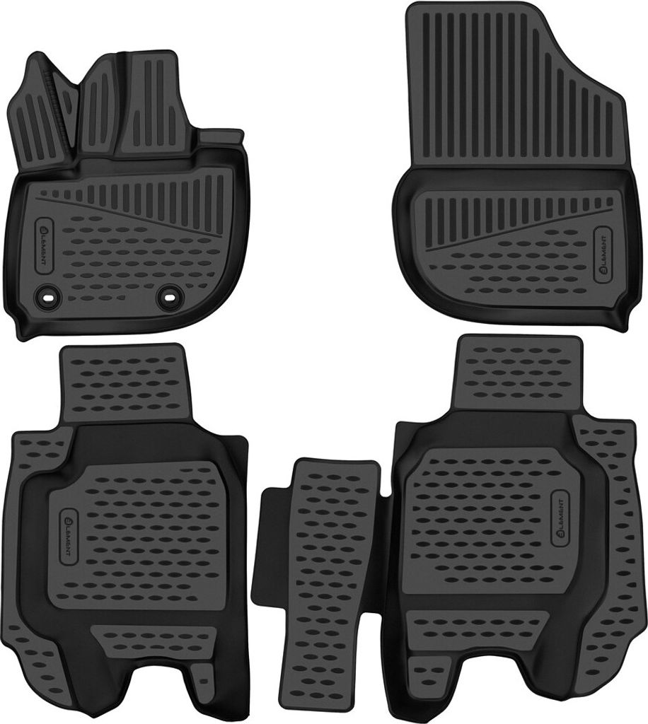 Fussmatten Set Element TPE Gummi 3D, wasserdicht, hoher Rand, rutschfest, passgenau – kompatible mit HONDA Vezel (II) 2021 - row 4pcs.