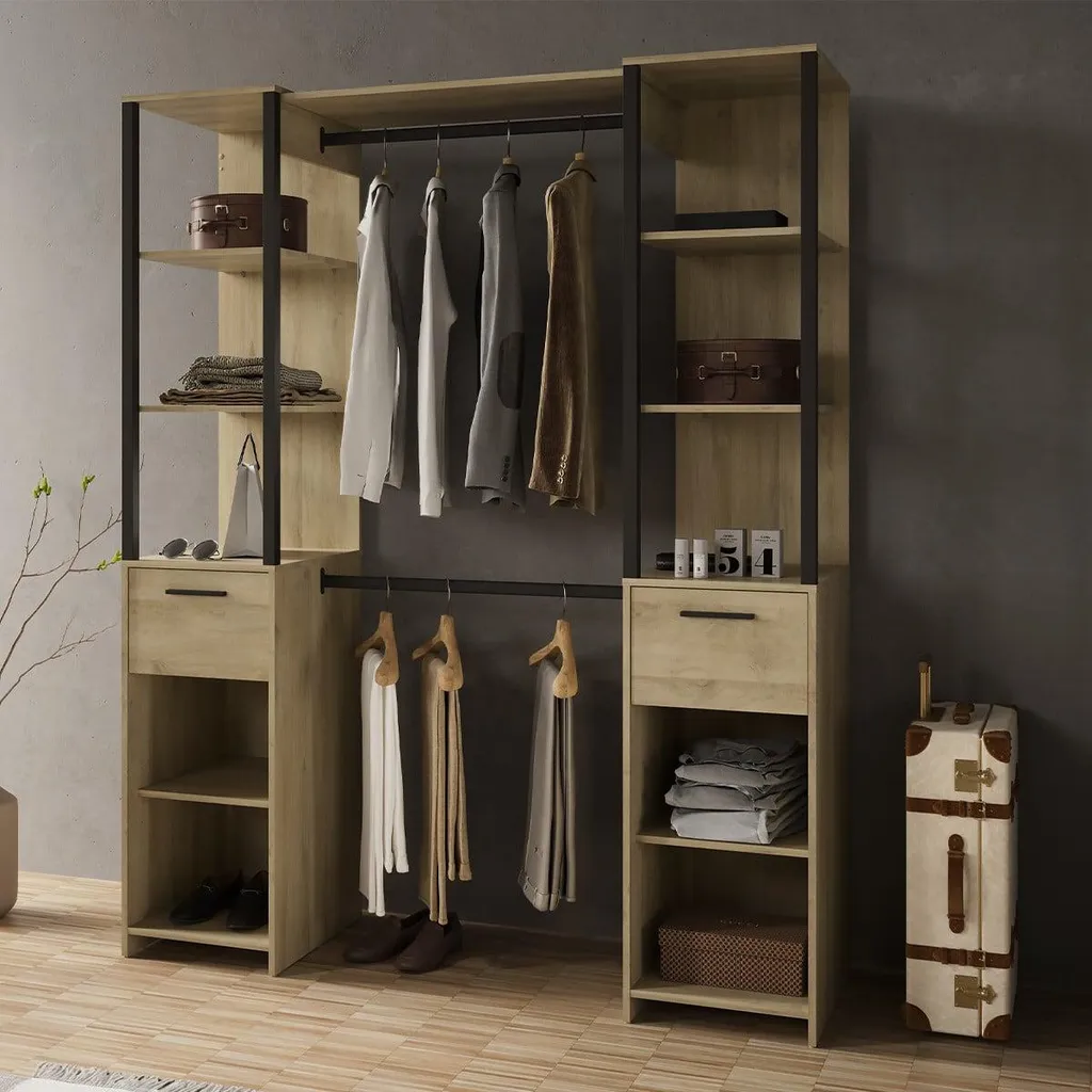 Armoire dressing modulable 2 colonnes et penderie ajustable GARY - 7