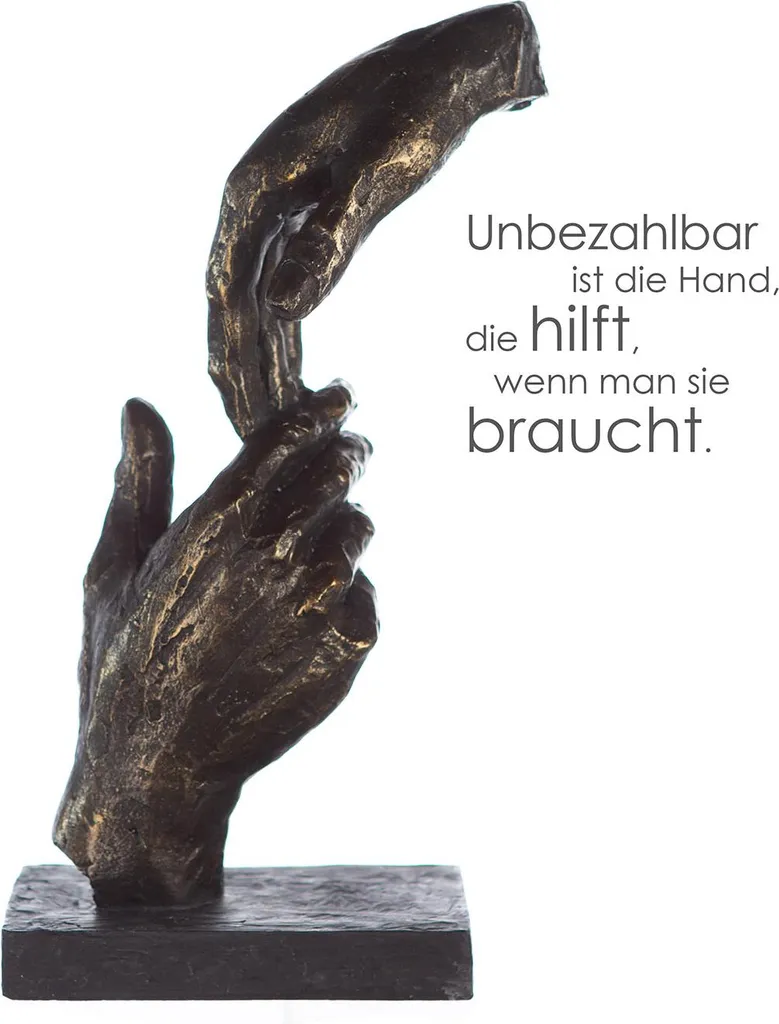 Gilde Sculpture Two Hands en polyrésine bronze 29cm Ref 89236 décoration - 3