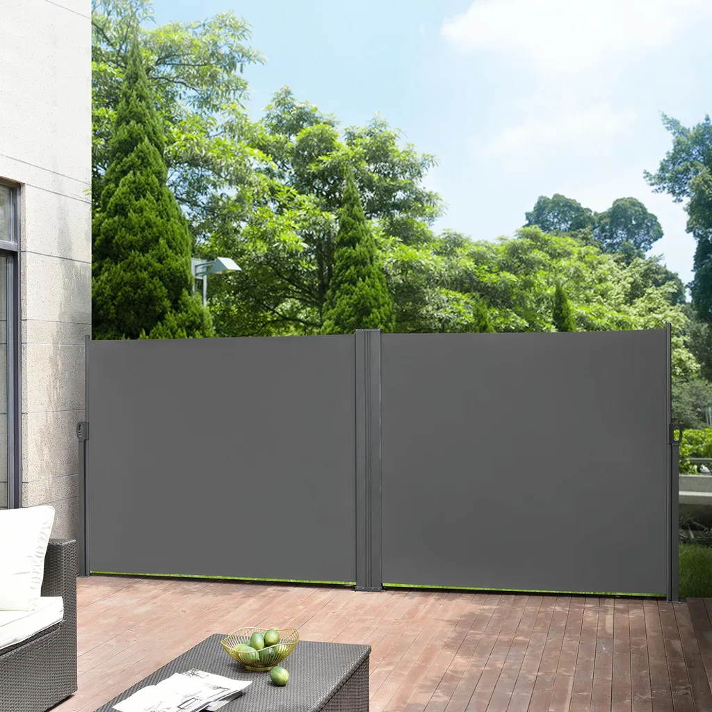 Paravento Retrattile Doppio Alcazaba 160x600cm Grigio pro.tec Design