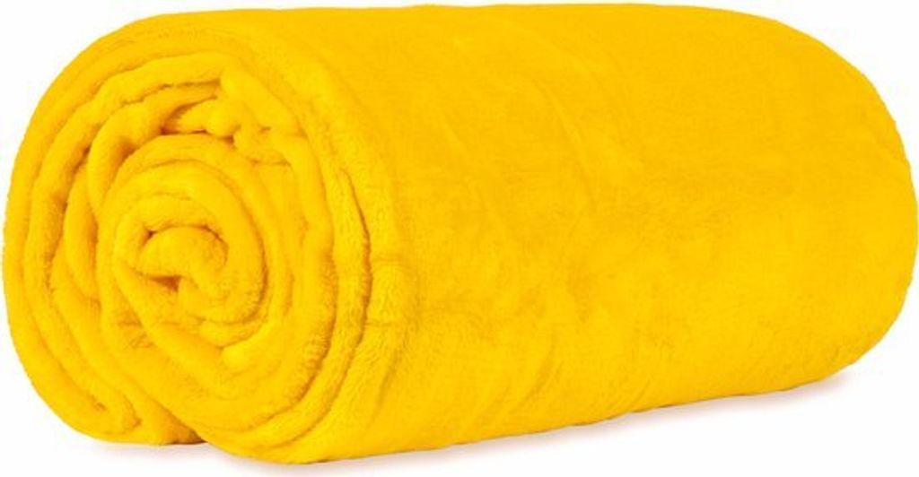 Zoem - Fleecedecke - Fleece plaid - 150 x 200 - super soft - 280 g/m² - Gelb