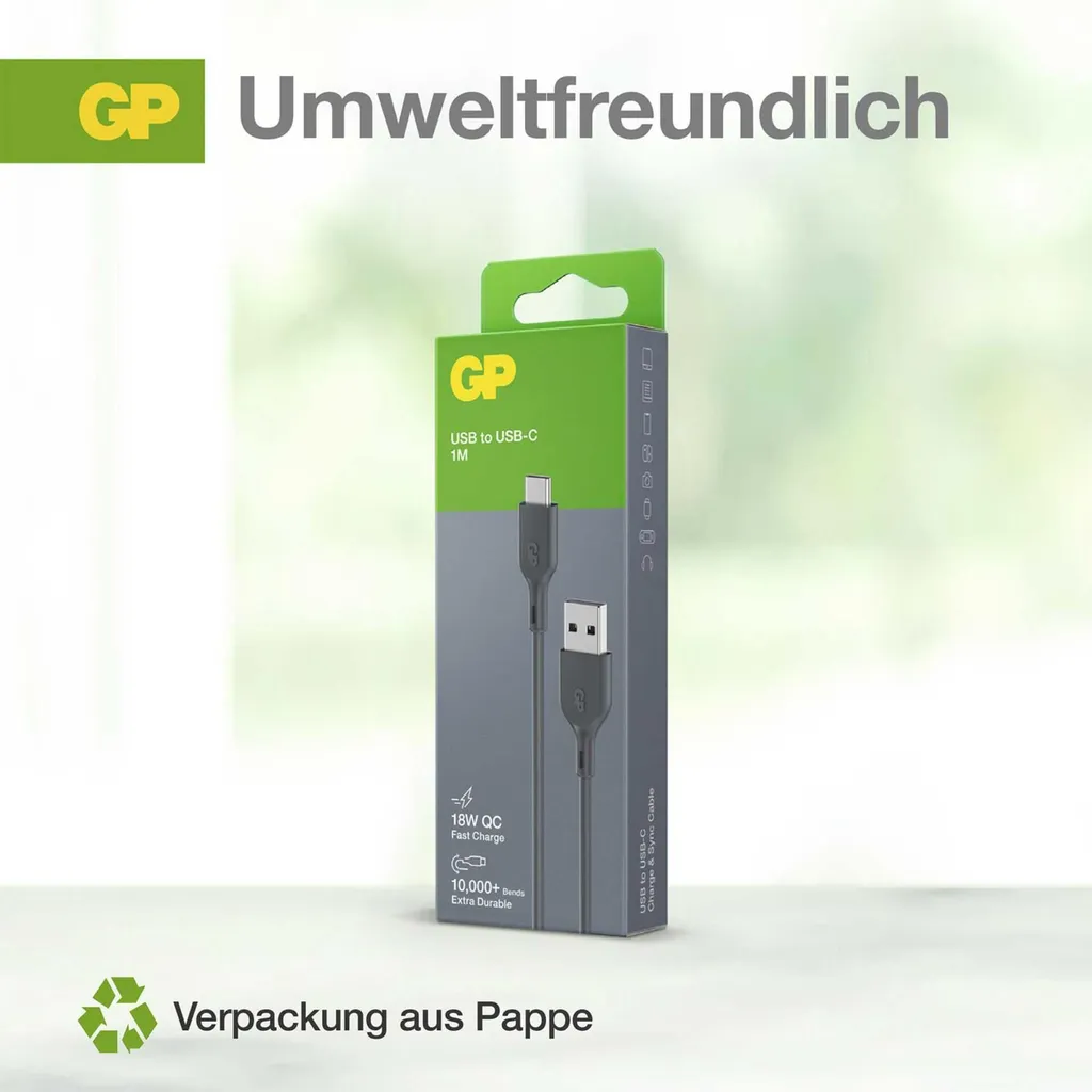 Câble de charge et synchronisation USB-C GP 1m noir haute performance - 12