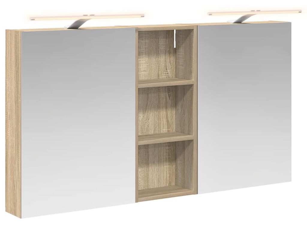 Badezimmerschrank-Set 3 pcs 130 x 14,5 x 70 cm Holzwerkstoff