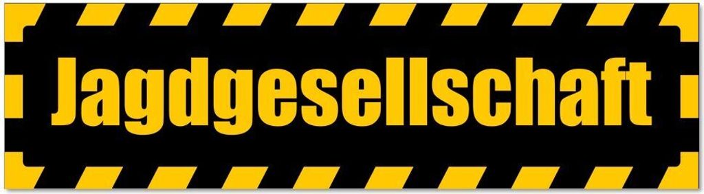 Kiwistar - Autoaufkleber - Gelb - Schwarz - 20 x 5,3 cm - Jagdgesellschaft gestreift - Hinweis Aufkleber Sticker für Auto, Kfz, Fahrrad, PKW, LKW