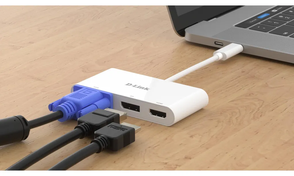 Adaptateur D-Link USB-C vers HDMI DP VGA 4K haute résolution portable - 6