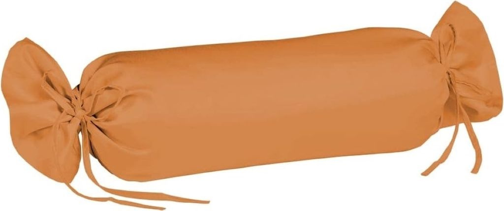 sleepling – Satin Kissenbezug, Nackenrolle, 100% seidig weiche Baumwolle, 15x40 cm, orange