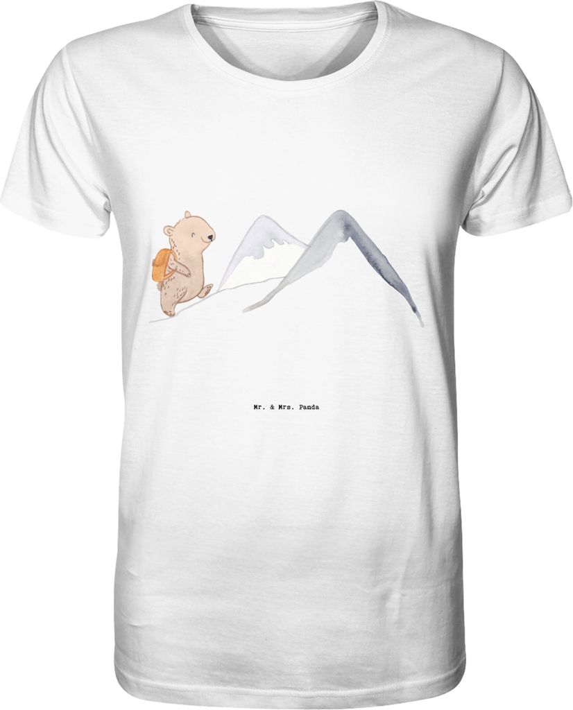 Mr. & Mrs. Panda T-Shirt Herren Bär Bergsteigen Größe L - Weiß - Geschenk, Baumwoll, Wandern, Trekking, Shirt, Bergsport, Tshirt, Rundhals-T-Sh...