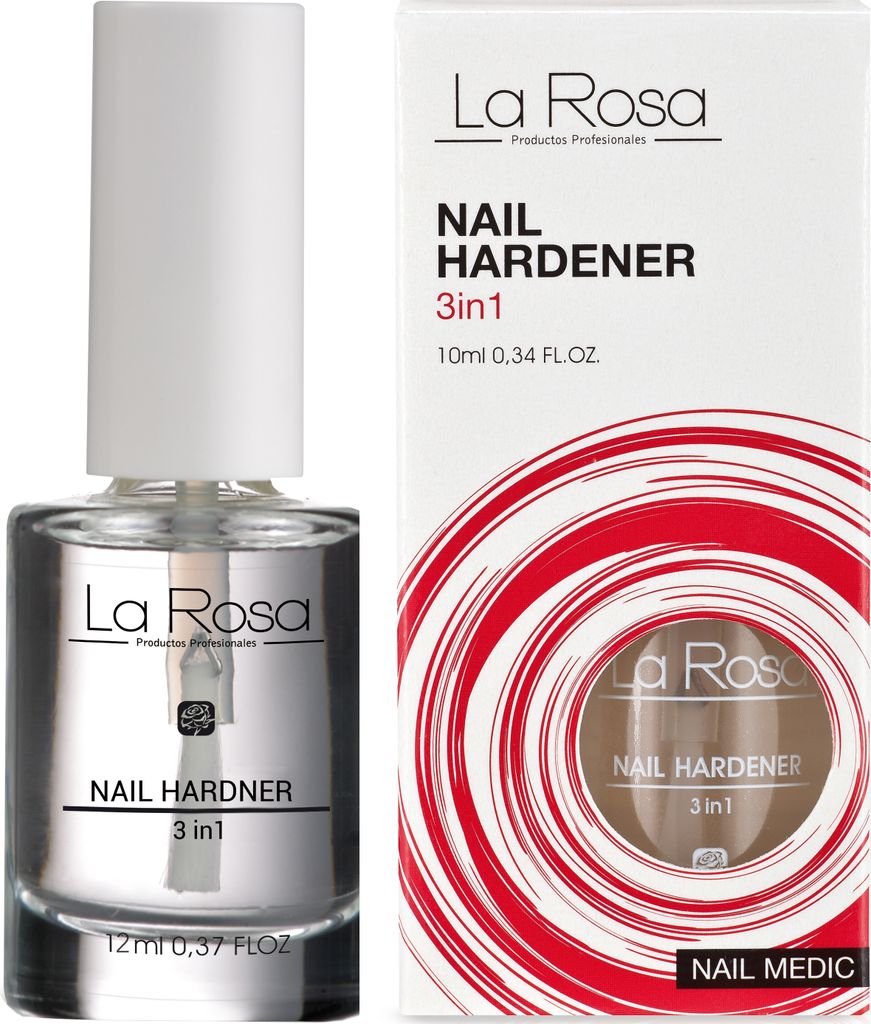 La Rosa - NAIL HARDENER 3in1 - Nagelhärter 3in1, STÄRKUNG der Nagellack Behandlung beschützen UNTERLACK, NAGELSTÄRKER - EXTREME HÄRTFORMEL –...